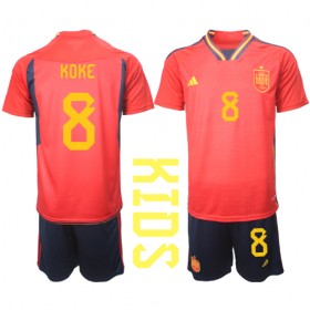 Baby Fußballbekleidung Spanien Koke #8 Heimtrikot WM 2022 Kurzarm (+ kurze hosen)